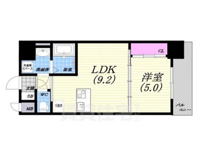 グランクレンツ尼崎(1LDK/10階)の間取り写真