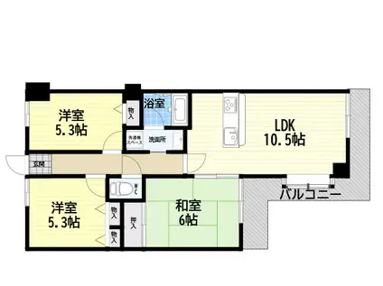 パレスエクセル新伊丹(3LDK/6階)の間取り写真