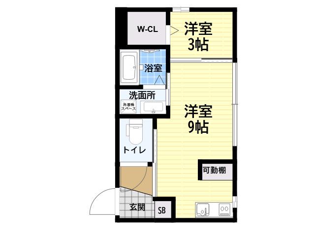 LEGGERO武庫川(1LDK/1階)の間取り写真