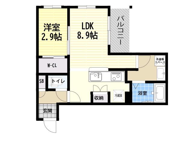 REGALEST武庫川駅南(1LDK/1階)の間取り写真