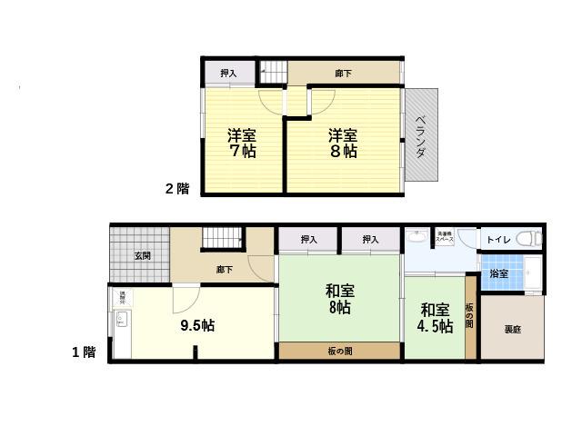 JR東海道・山陽本線 立花駅 徒歩15分 2階建 築39年(4LDK)の間取り写真