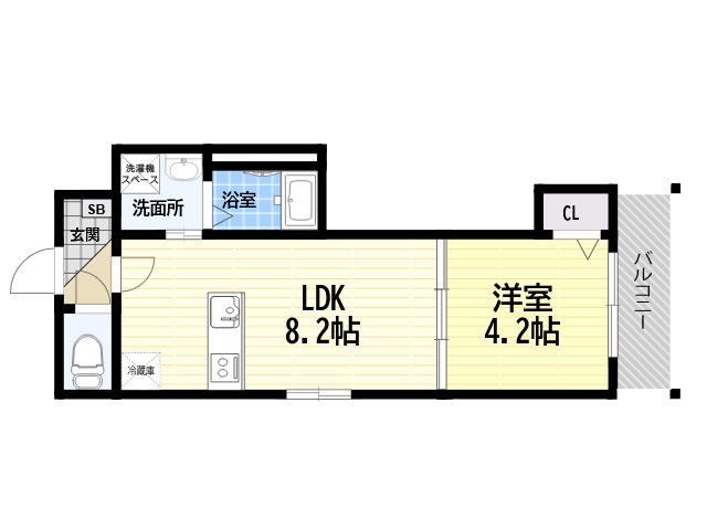 F ASECIA BRUCITE(1LDK/1階)の間取り写真