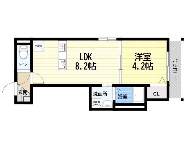 F ASECIA BRUCITE(1LDK/2階)の間取り写真
