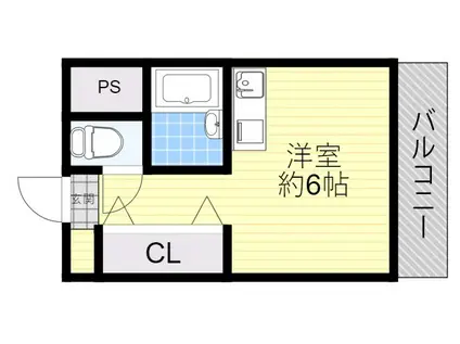 御幸マンション(ワンルーム/2階)の間取り写真