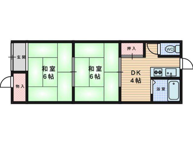 山渕文化(2K/1階)の間取り写真