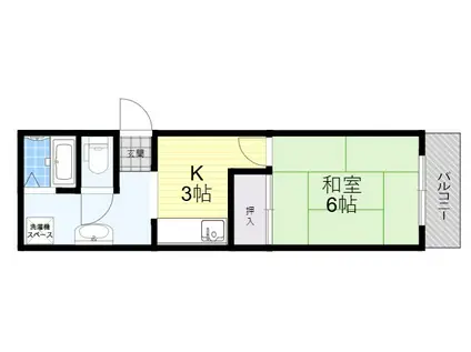 シャルマンシュウ(1K/3階)の間取り写真