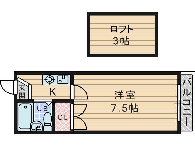 レオパレスサンワ大和田(1K/1階)の間取り写真