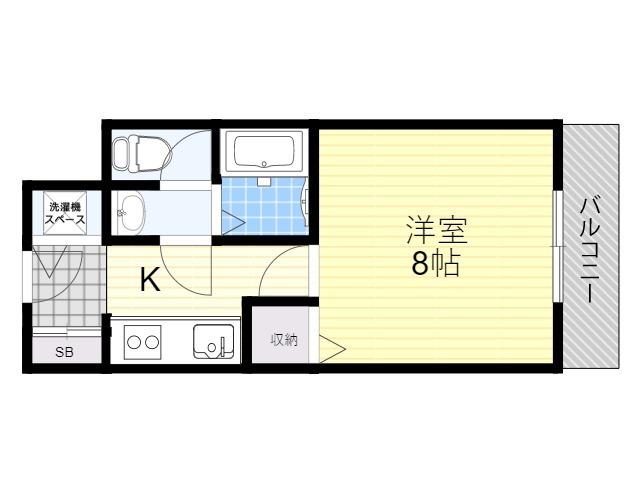 大和田ハイツ(1K/2階)の間取り写真