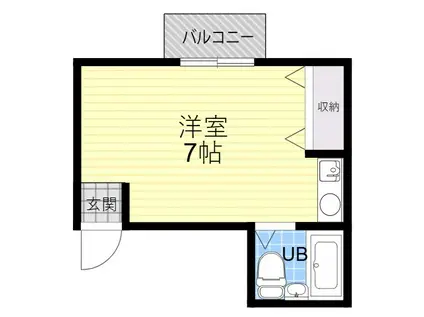 ベストレジデンス寝屋川(ワンルーム/2階)の間取り写真
