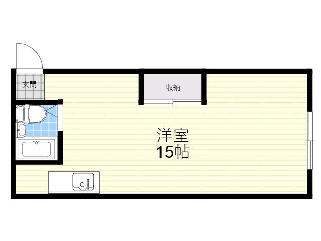 宝龍マンション(ワンルーム/2階)の間取り写真