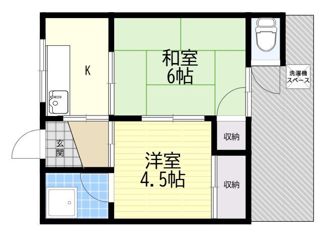 浦川文化(2K/1階)の間取り写真