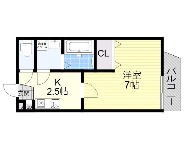 NEUE VILLA(1K/3階)の間取り写真