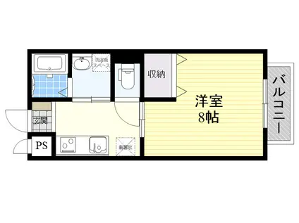 東香里サニーハイツⅠ(1K/1階)の間取り写真