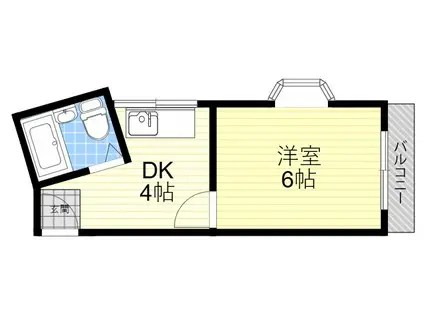 三井マンション(1DK/4階)の間取り写真