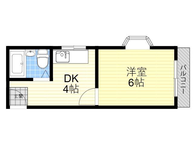 三井マンション(1DK/4階)の間取り写真