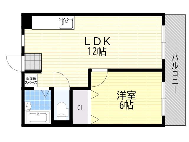 メゾン・ルシーヌ1番館(2DK/3階)の間取り写真