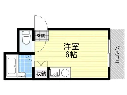 ペントハウス21(ワンルーム/3階)の間取り写真