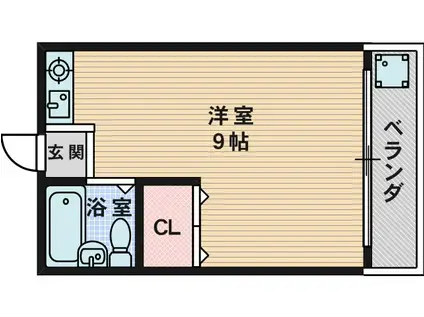 メゾン花(ワンルーム/3階)の間取り写真
