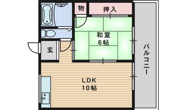 香南レジレンス(1LDK/3階)の間取り写真