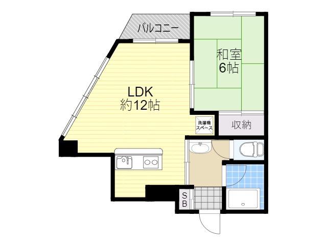 GMビル第三(1LDK/6階)の間取り写真