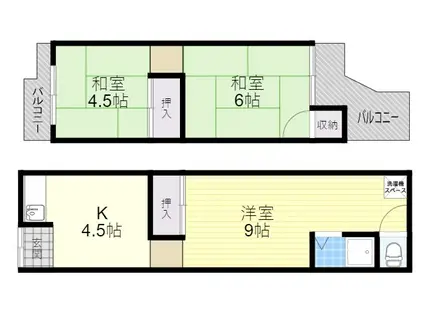 京阪本線 寝屋川市駅 徒歩26分 2階建 築51年(3K)の間取り写真
