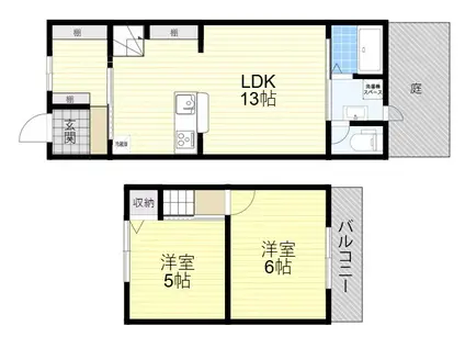 クラルテ大利(2LDK)の間取り写真