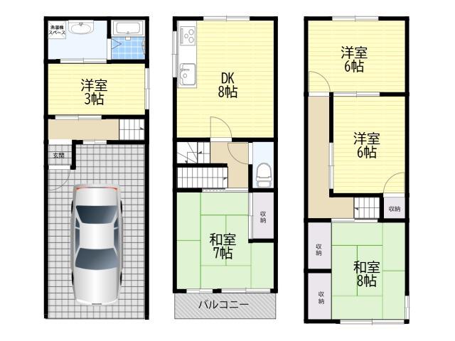 京阪本線 寝屋川市駅 徒歩15分 3階建 築35年(5DK)の間取り写真