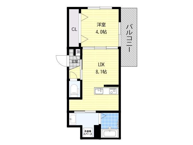 GRACIAS MAISON大和田(1LDK/1階)の間取り写真