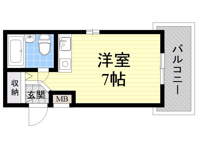 マンション立山(ワンルーム/3階)の間取り写真