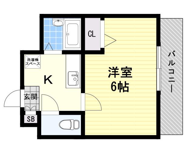 イーズ千里山(1K/2階)の間取り写真