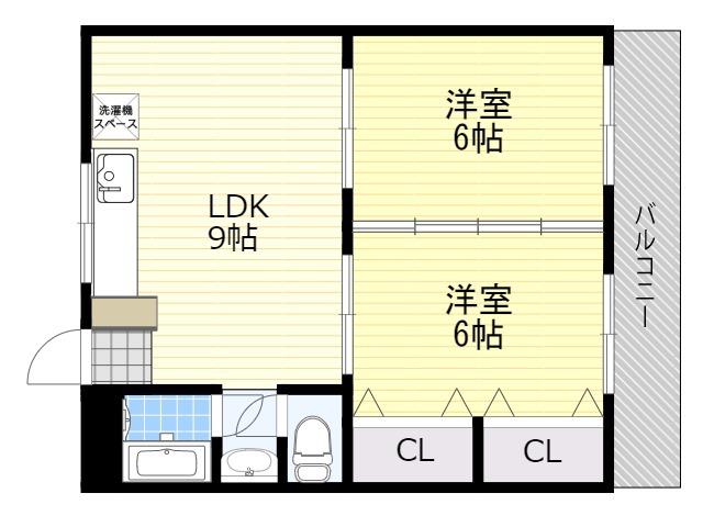 第3関根マンション(2LDK/2階)の間取り写真