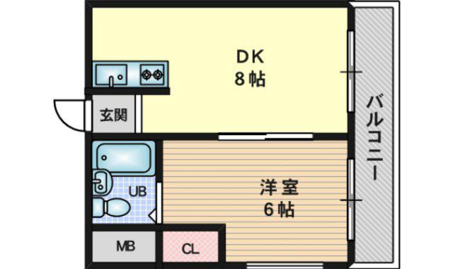 アペックスシティV(1DK/1階)の間取り写真