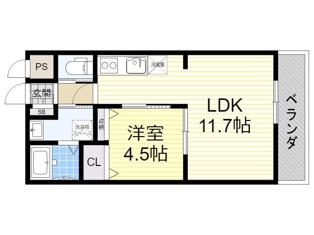 SUNBLOOM NEO(1LDK/3階)の間取り写真