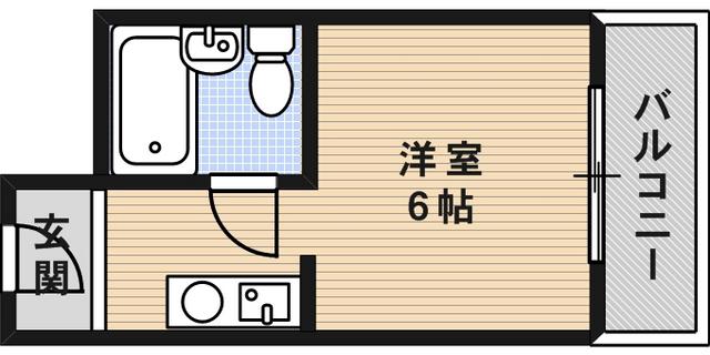 メゾン・ド六甲パート1(ワンルーム/2階)の間取り写真