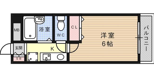 アロンディア六甲(1K/3階)の間取り写真