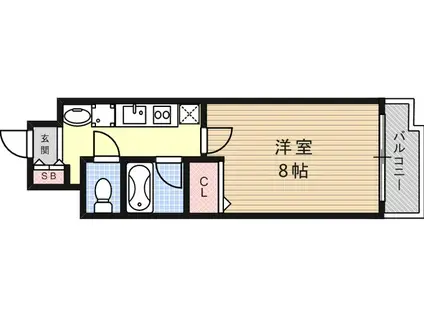 ネオハイム六甲(1K/5階)の間取り写真