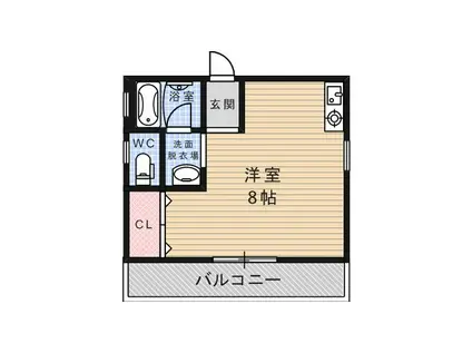 サンライズ六甲(ワンルーム/3階)の間取り写真