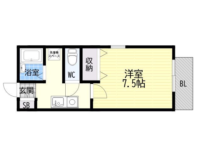 森のハイツ壱番館(1K/1階)の間取り写真