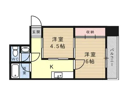 サングリーンハイツ(2K/5階)の間取り写真