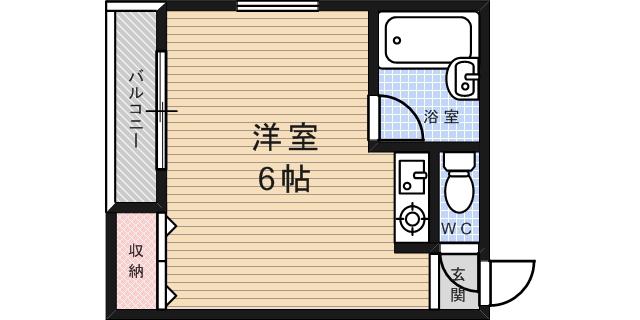 サンライフ六甲Ⅱ(ワンルーム/2階)の間取り写真