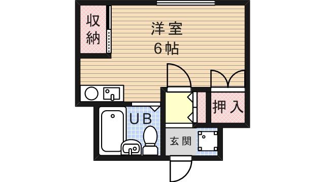 ストークハイツマヤ(ワンルーム/1階)の間取り写真