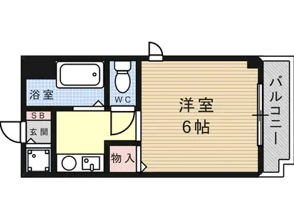 サンハウス御影本町(ワンルーム/2階)の間取り写真