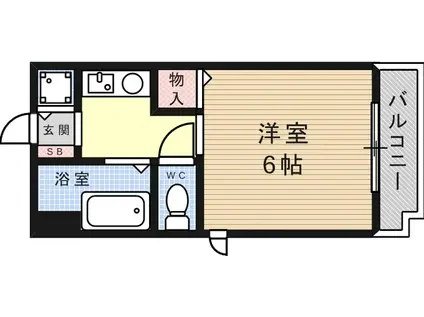サンハウス御影本町(ワンルーム/4階)の間取り写真