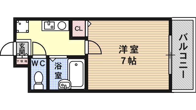 第3メゾン藤原(1K/1階)の間取り写真