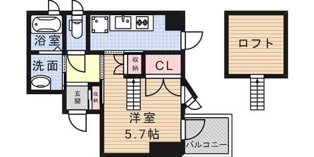 エスペランサ灘駅前(1K/5階)の間取り写真