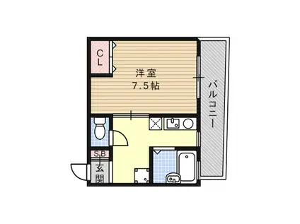 メゾン御影(1K/1階)の間取り写真