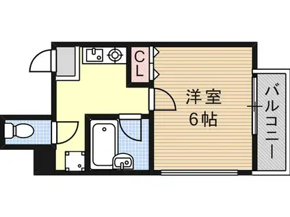 カーサデ六甲(1K/2階)の間取り写真