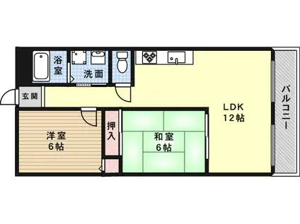 ベルベデール甲南(2LDK/3階)の間取り写真