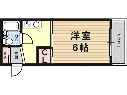 SIハイツ岩屋Ⅰ(1K/4階)の間取り写真