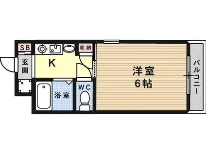 ソルジェンテ王子公園(1K/4階)の間取り写真